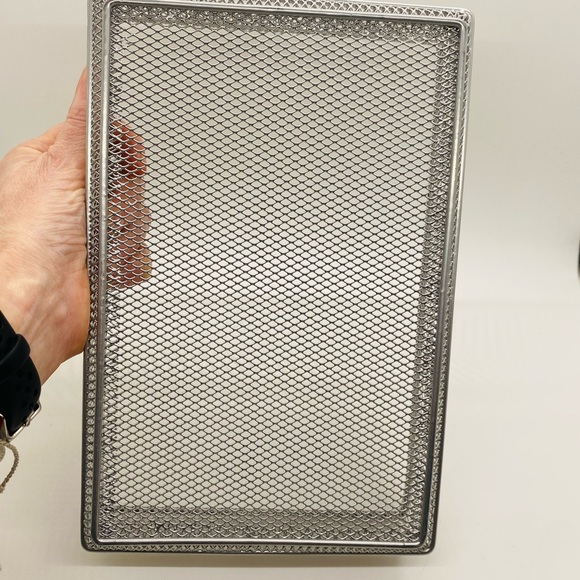 NWOT YBM  Home Silver Mesh Organizer Bin School Supplies Office Desktop 6x9x2 - Picture 4 of 8